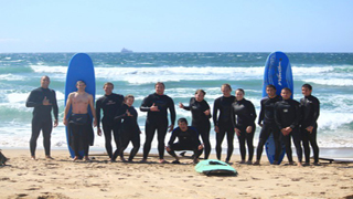 Surfing lesson party in Manahttan Beach CA